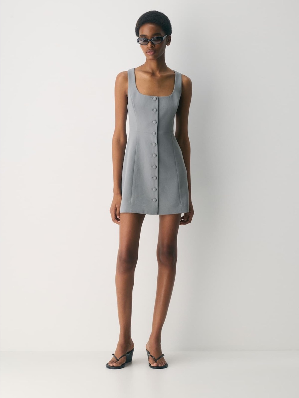 Aritzia Eave dress crepette Riverstone grey 4 as is